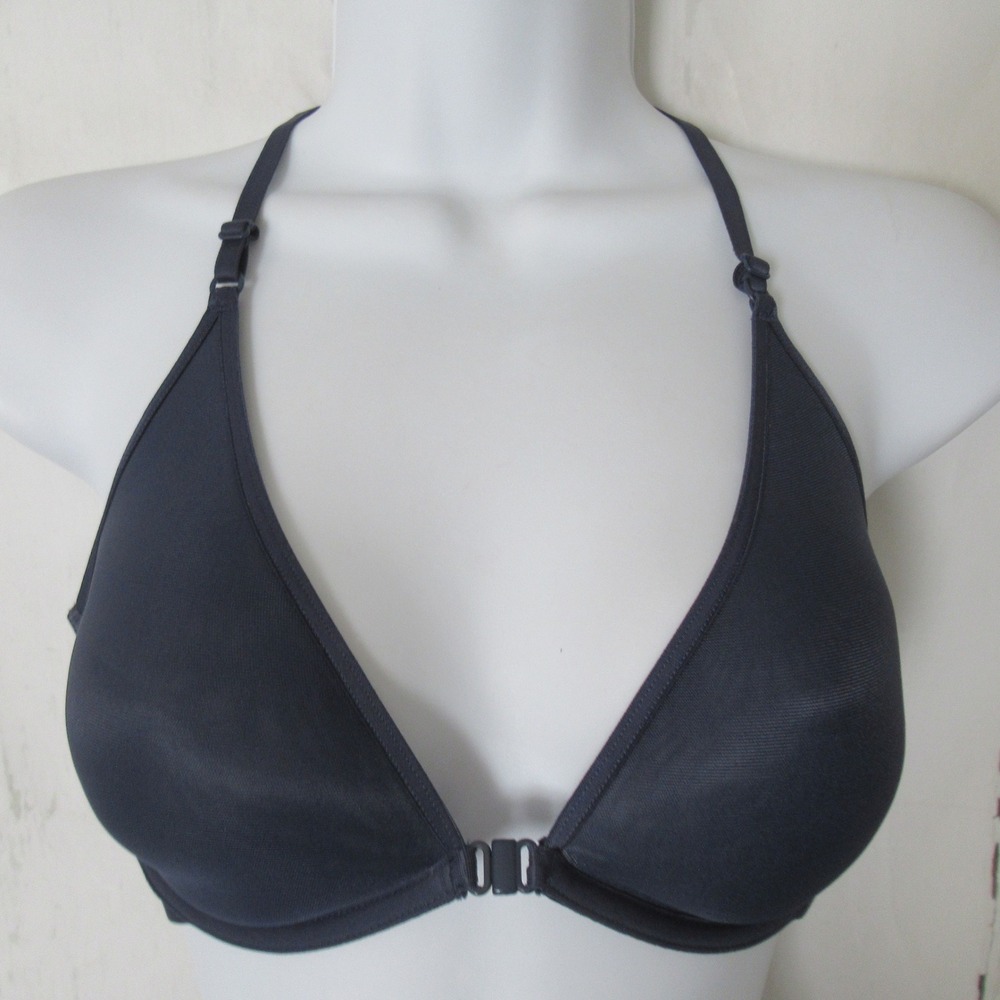Third Love Bra 32D Blue Front Closure Spacer Sheer Racerback Plunge